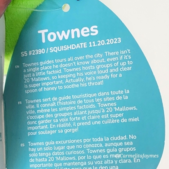 TOWNES 🥒 Cucumber Mint Smoothie Original Squishmallow ☆ NWT ☆ - Picture 4 of 8